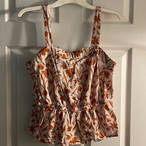 Cropped top leaf print